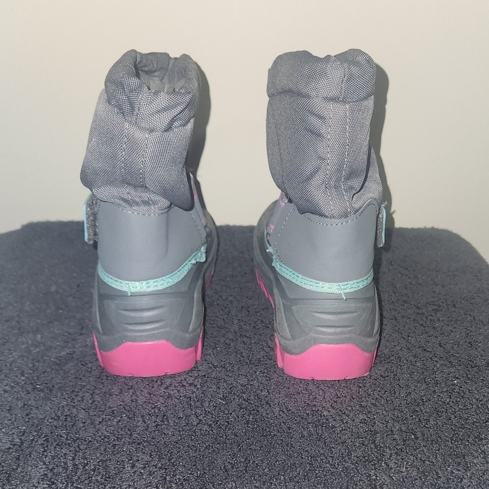 Thermolite Gray/Pink Waterproof Snow Boots Girls Size 1. - Picture 5 of 6